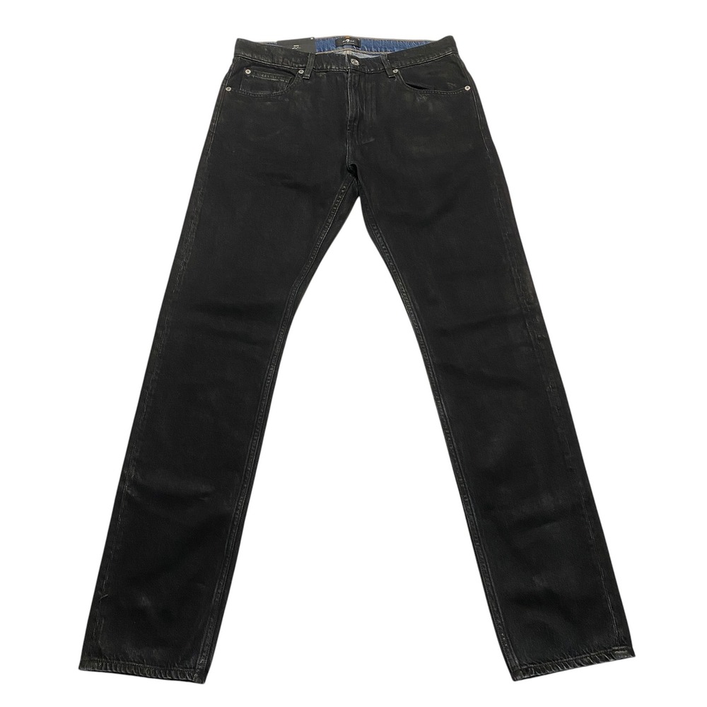 7 For All Mankind Paxtyn Skinny Jeans Mens Black Denim Size 30 NWT